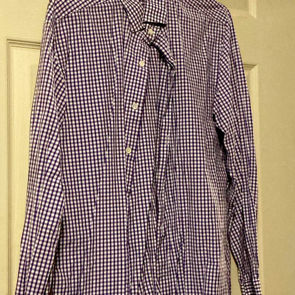 Canali Contemporary-Fit check dress shirt. Men L